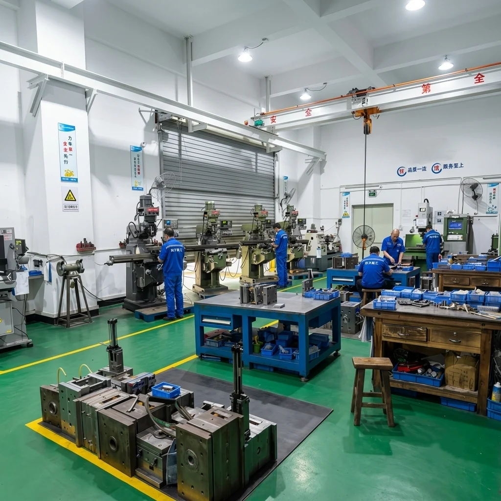 Precision CNC machining centers for custom metal and plastic component manufacturing