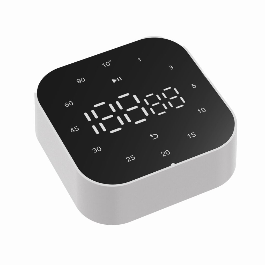 Square digital kitchen timer with LED display for precise cooking and timing management