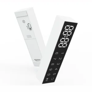 Classic white Hioceans TMK319 digital timer clock standing on clean background