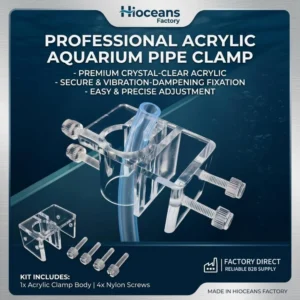 Hioceans professional clear acrylic aquarium pipe clamp poster with 4 nylon screws for water hose fixation